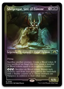 Shilgengar, Sire of Famine (Foil Etched) #480 NM Modern Horizons 3 MH3 Magic MTG - Image 1