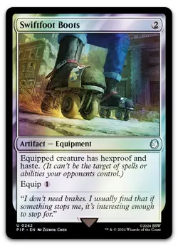 Swiftfoot Boots #242 (Foil) (NM) Fallout PIP Magic MTG - Image 1