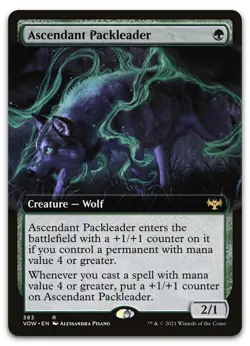 Ascendant Packleader (Extended Art) #383 (NM) Crimson Vow VOW Magic MTG - Image 1
