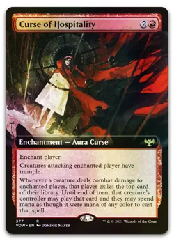 Curse of Hospitality (Extended Art) #377 (Foil) (NM) Crimson Vow VOW Magic MTG - Image 1