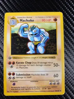 1999 Pokemon Base Set 34/102 Machoke 1st Edition Shadowless English - Image 1