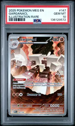 2025 POKEMON MEG EN-MEGA EVOLUTION ILLUSTRATION RARE #147 GARGANACL PSA 10 - Image 1