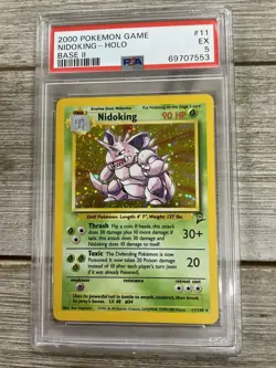 Graded PSA 5 2000 Pokemon Game - Nidoking - Holo - Base II - Image 1