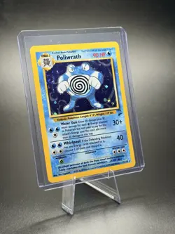 Pokemon Poliwrath Holo Rare Base Set 2 15/130 90 HP Wizards of the Coast - SWIRL - Image 1