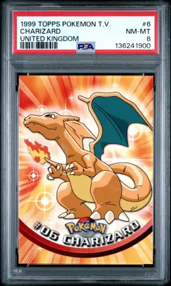 Charizard 6 1999 Topps Pokemon Tv PSA 8 ITALIAN - Image 1