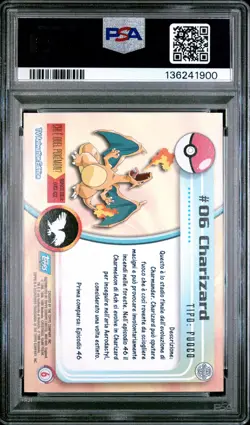 Charizard 6 1999 Topps Pokemon Tv PSA 8 ITALIAN - Image 2
