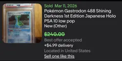 2009 POKEMON JAPANESE SHINING DARKNESS 1ST EDITION GASTRODON-HOLO PSA 10 *POP 26 - Image 5