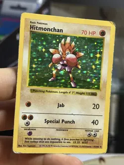 Hitmonchan 7/102 Base Set SHADOWLESS 1999 Holo Rare WOTC Pokemon Card TCG - Image 3
