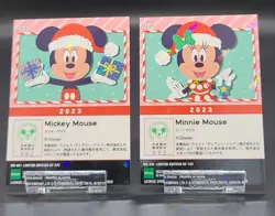 Mickey Mouse Minnie Card Disney EPOCH ONE Japan Limited Edition Christmas 2023 - Image 3