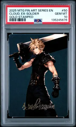 2025 Magic The Gathering Final Fantasy Art Series #50 Cloud, Ex-Soldier PSA10 - Image 1