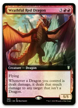 Wrathful Red Dragon (Extended Art) #585 (Foil) (NM) Baldur's Gate CLB Magic MTG - Image 1