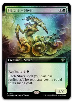 Hatchery Sliver (Extended Art) #771 (Foil) (NM) Commander Masters CMM Magic MTG - Image 1