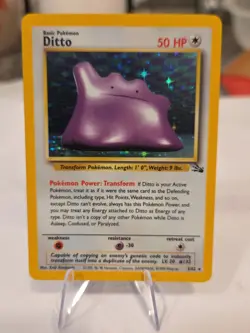 HOLO Ditto 3/62 - NM - RARE 1999 Fossil Pokemon Card Unplayed - Image 1