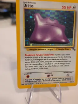HOLO Ditto 3/62 - NM - RARE 1999 Fossil Pokemon Card Unplayed - Image 2