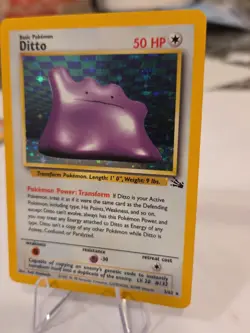HOLO Ditto 3/62 - NM - RARE 1999 Fossil Pokemon Card Unplayed - Image 3