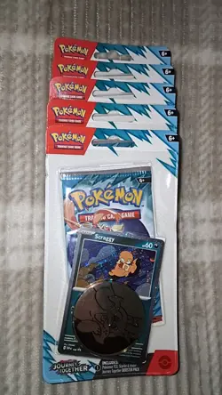 Pokemon TCG Scarlet & Violet Journey Together Booster + Scraggy Promo & Coin - Image 1