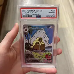 Pokemon TCG Alolan Dugtrio Illustration rare SV08 Surging Sparks 208/191 PSA 10 - Image 1
