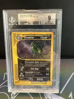 Tyranitar Aquapolis Holo BGS 9 Mint H28 Pokemon Vintage - Image 1