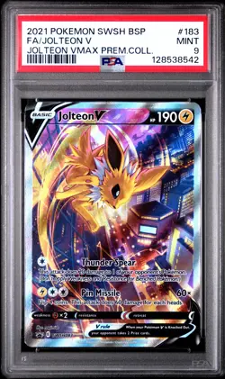 2021 POKEMON SWSH BLACK STAR PROMO #183 FULL ART/JOLTEON V PSA 9 - Image 1