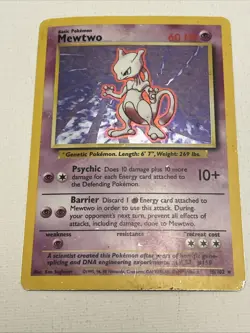 Mewtwo Base Set Pokemon TCG 10/102 Holo Rare MP WOTC Vintage - Image 2