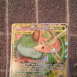 Pokemon Venusaur & Snivy GX 1/236 SM-Cosmic Eclipse TAG TEAM Ultra Rare Holo - Image 3