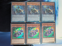 YuGiOh 3 Superheavy Samurai Motorbike OP23 Super & 3 Prodigy Wakaushi Super CYAC - Image 1