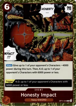 Honesty Impact R A Fist of Divine Speed OP11-018 One Piece TCG - Image 1