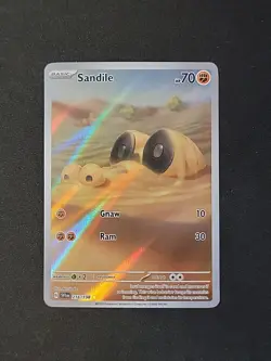 Pokemon TCG Sandile Illustration Rare Card 216/198 Scarlet & Violet Base Set NM - Image 1
