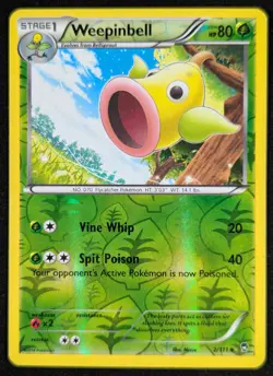 Weepinbell 2014 XY Furious Fists Reverse Holo Pokemon Card 2/111 (NM) - Image 1