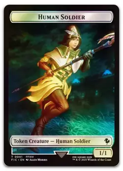Human Soldier // Hero (0033) Double-Sided Token (Surge Foil) NM Final Fantasy - Image 1