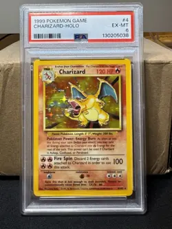 PSA 6 Pokemon TCG Charizard Base Set Holo Unlimited Rare Card 4/102 - Image 1