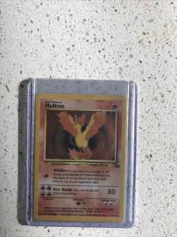 Pokemon TCG Moltres Fossil Holo Card 12/62 -MP - Image 2