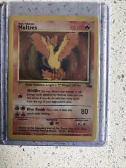 Pokemon TCG Moltres Fossil Holo Card 12/62 -MP - Image 5