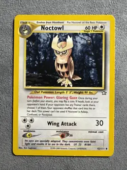 NOCTOWL POKEMON CARD 42/111 NEO GENESIS NON HOLO - Image 1