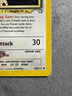 NOCTOWL POKEMON CARD 42/111 NEO GENESIS NON HOLO - Image 2