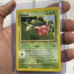 Pokemon Unlimited Neo Genesis Hoppip 61/111 WOTC Non Holo Pokemon Card LP/NM Vtg - Image 2