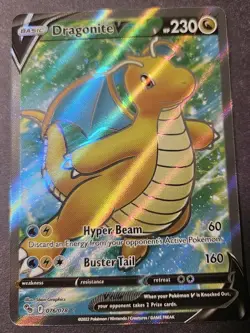 Pokemon TCG Dragonite V 076/078 Holo Full Art Ultra Rare Pokemon GO 2022 NM - Image 1