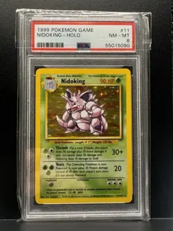 Pokemon Base Set Nidoking Holo Rare #11/102 PSA 8 1999 - Image 1