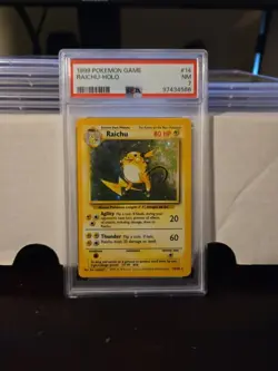 PSA 7 Raichu 14/102 Pokemon Base Set Unlimited Holo Rare TCG NM - Image 1
