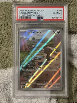2025 POKEMON PFL EN-PHANTASMAL FLAMES ILLUSTRATION RARE PALDEAN WOOPER PSA 10 - Image 1