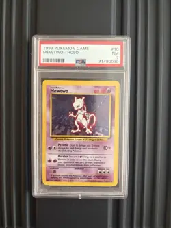 Pokemon TCG 1999 Base Set Mewtwo Holo Rare PSA 7 10/102 English - Image 1