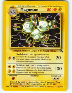 Magneton - 26/62 Fossil Set - Pokemon TCG - 1999 - Image 1