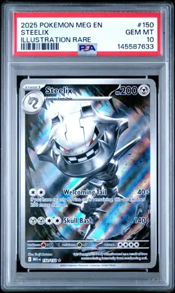 2025 Pokemon Mega Evolution Steelix #150/132 Illustration Rare PSA 10 GEM MINT - Image 1