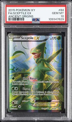 2015 POKEMON XY ANCIENT ORIGINS #84 FULL ART/SCEPTILE EX PSA 10 - Image 1