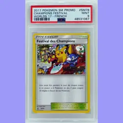 Pokemon Champions Festival French Promo SM78 Worlds 2017 PSA 9 MINT - Image 1