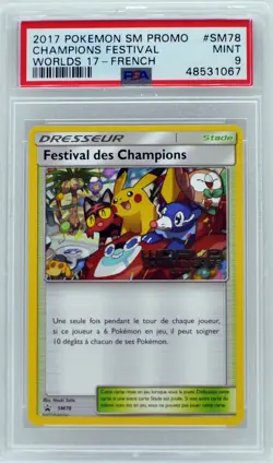 Pokemon Champions Festival French Promo SM78 Worlds 2017 PSA 9 MINT - Image 3