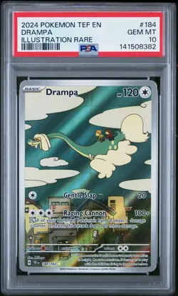 2024 POKEMON TEF EN-TEMPORAL FORCES ILLUSTRATION RARE #184 DRAMPA PSA 10 - Image 1
