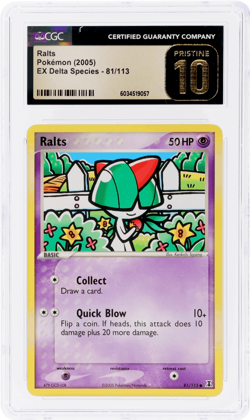 2005 Pokemon Ex Delta Species Ralts #81 CGC BL - Image 1