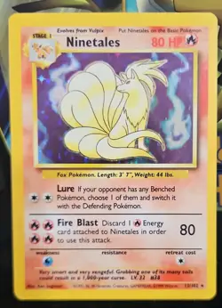Pokemon TCG Ninetales Base Set 2 13/130 Holo Rare Unlimited LP - Image 1