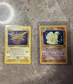 Vintage Pokemon Rare Lot – Holo Ninetales 13/130 + Zapdos Fossil WOTC 30/62 🔥 - Image 1